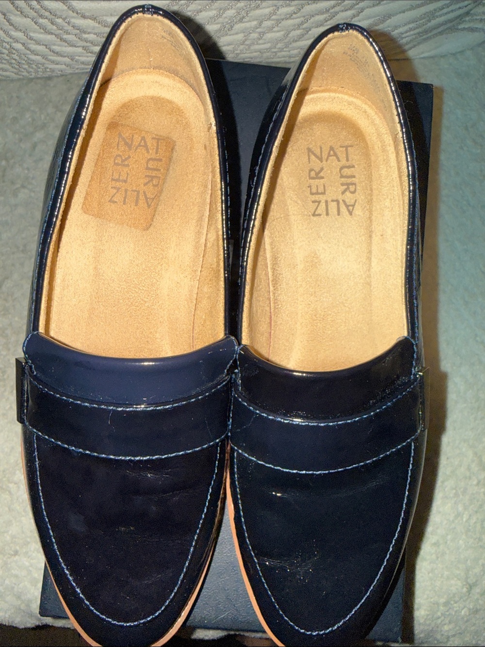 Naturalizer Adiline Navy/Black Leather Slip-On Loafers